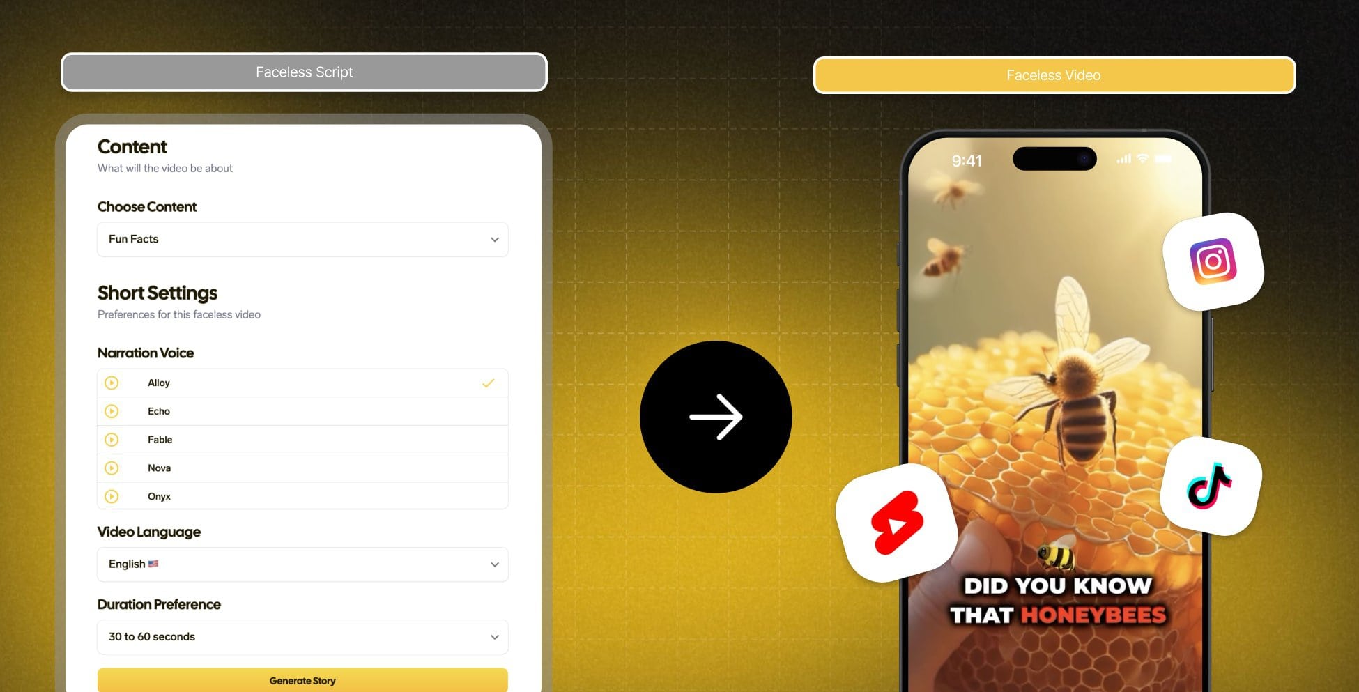 Preview image representing automated faceless short-form content creation